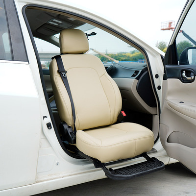Small car driver and passenger side electrically rotating extension
